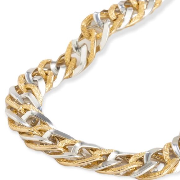 Chunky Gold Silver Cuban Chain Link Bangle Bracelet Jewelry NEW - Picture 2 of 4